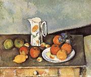 Paul Cezanne, table of milk and fruit